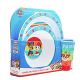 PAW Patrol plastic dinner set blue 3-piece (British brand)