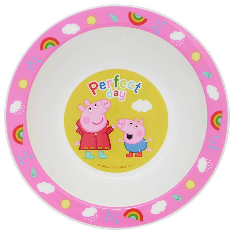 Peppa Pig plastic dinner set pink plate bowl tumbler, UK version