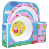 Peppa Pig plastic dinner set pink plate bowl tumbler, UK version