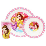 Disney Princess 3 piece tableware dinner set pink (British brand)