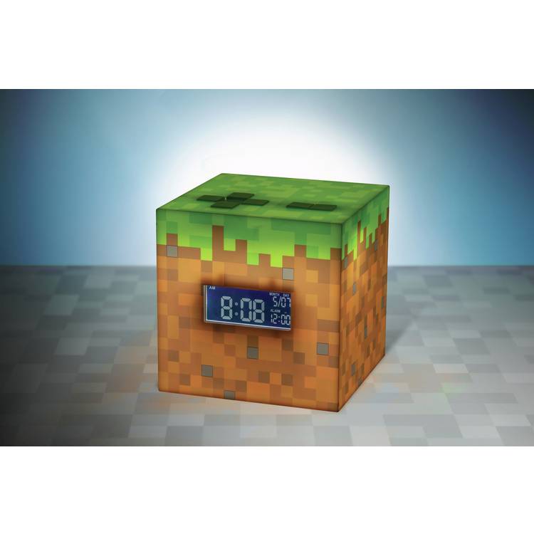 Minecraft Grass Block alarm clock with sunrise music - British product