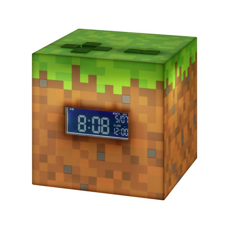 Minecraft Grass Block alarm clock with sunrise music - British product