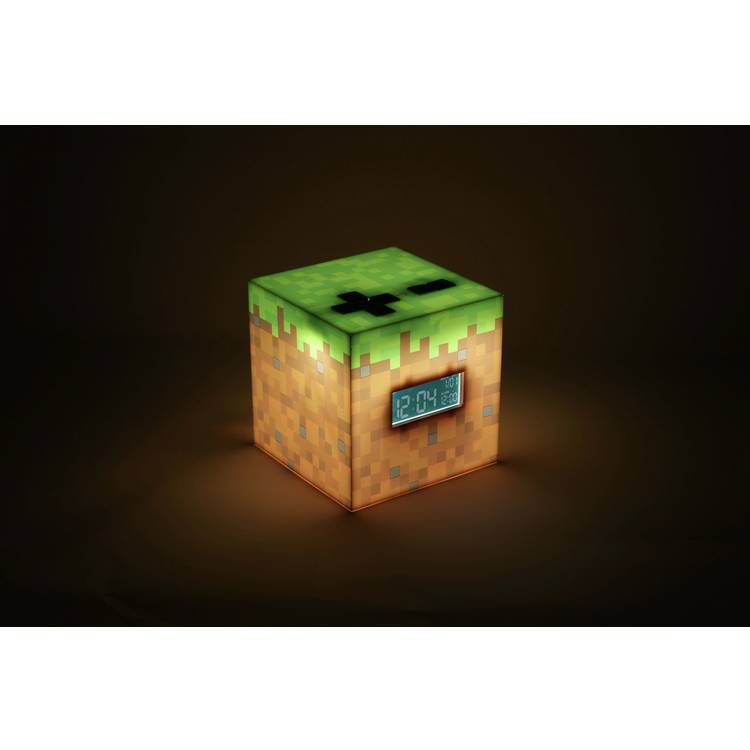 Minecraft Grass Block alarm clock with sunrise music - British product