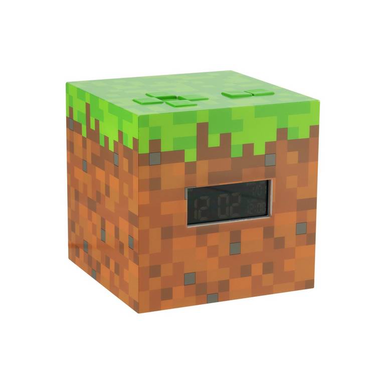Minecraft Grass Block alarm clock with sunrise music - British product