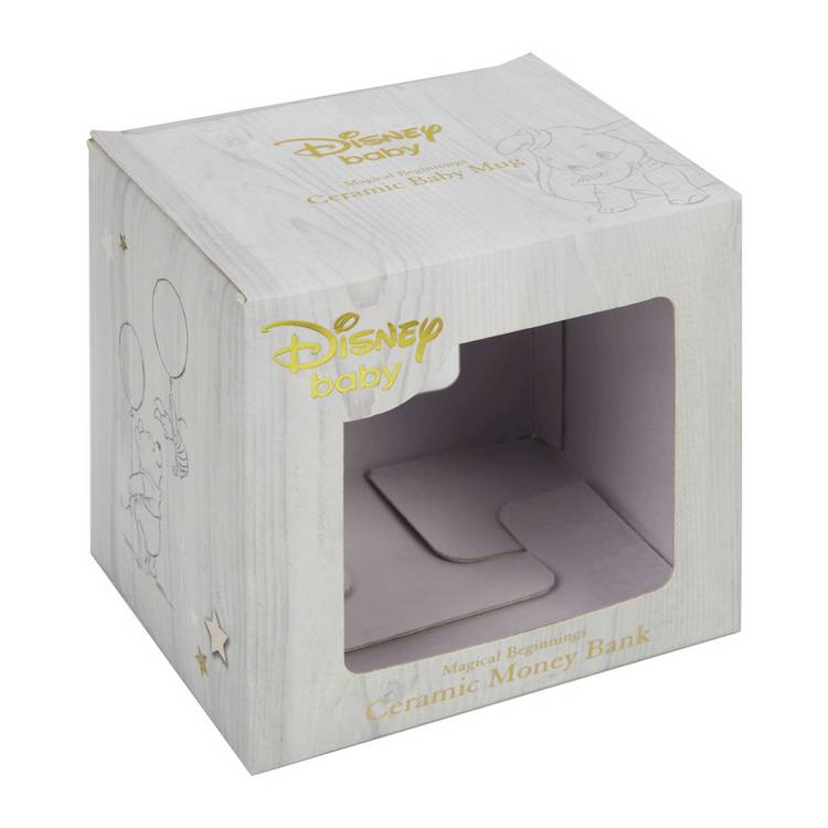 Winnie the Pooh ceramic money box with gold foil quote - British product