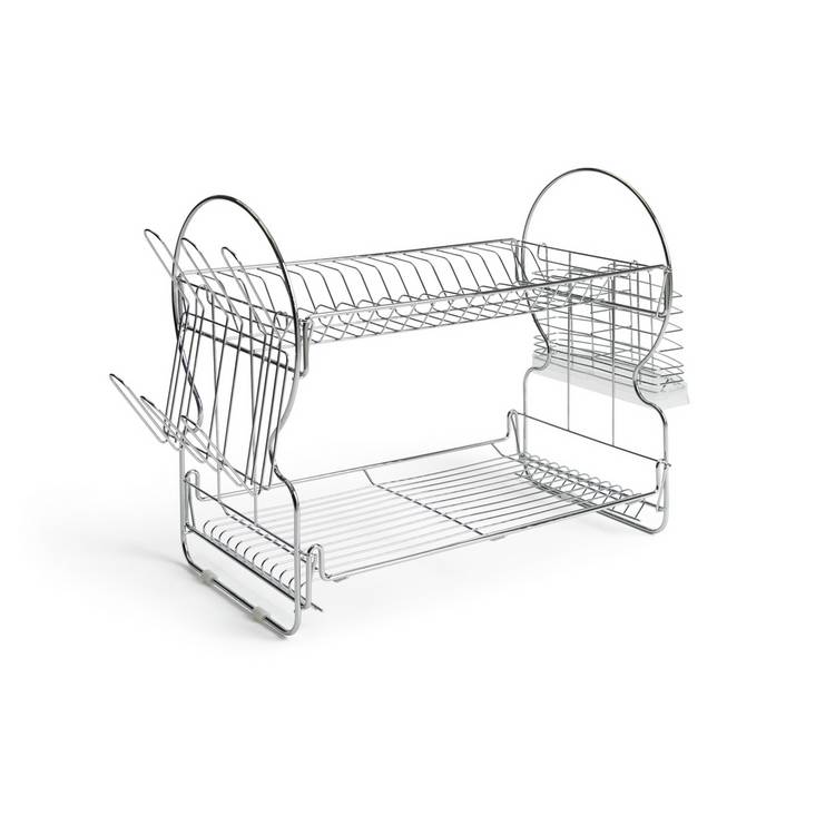 Argos Home 2-tier wire dish drainer silver (British brand)