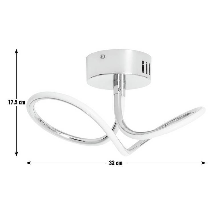 Argos Home Bow flush ceiling light chrome 17.5x32cm, UK version