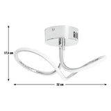 Argos Home Bow flush ceiling light chrome 17.5x32cm, UK version