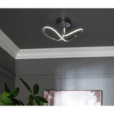 Argos Home Bow flush ceiling light chrome 17.5x32cm, UK version