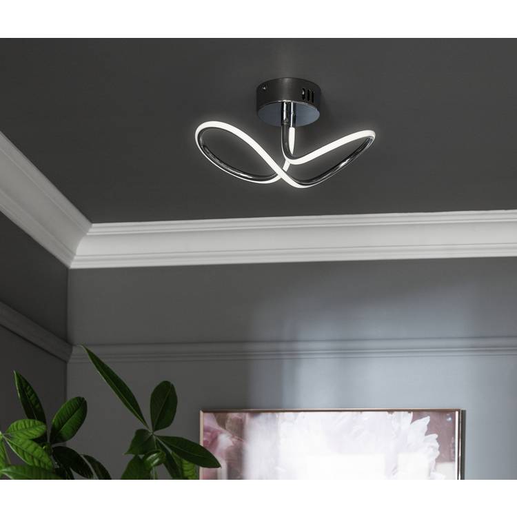 Argos Home Bow flush ceiling light chrome 17.5x32cm, UK version
