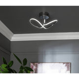 Argos Home Bow flush ceiling light chrome 17.5x32cm, UK version
