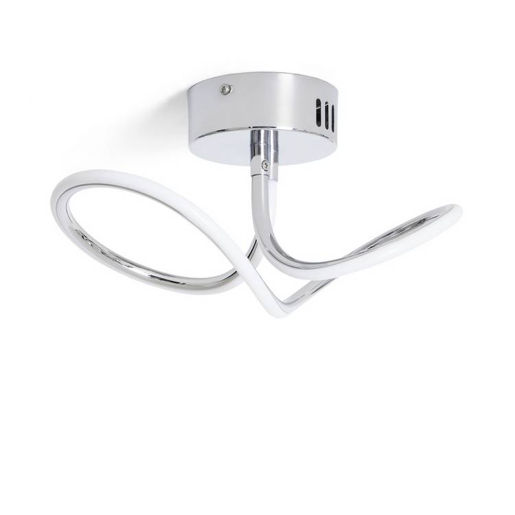 Argos Home Bow flush ceiling light chrome 17.5x32cm, UK version