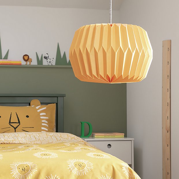 Habitat yellow paper lampshade 37cm, UK version