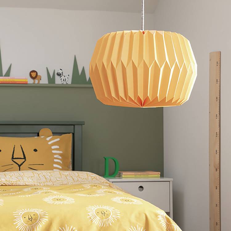 Habitat yellow paper lampshade 37cm, UK version