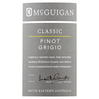 McGuigan Classic Pinot Grigio white wine 75cl, imported from the UK