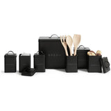 Habitat carbon steel storage set black 7 piece - British product