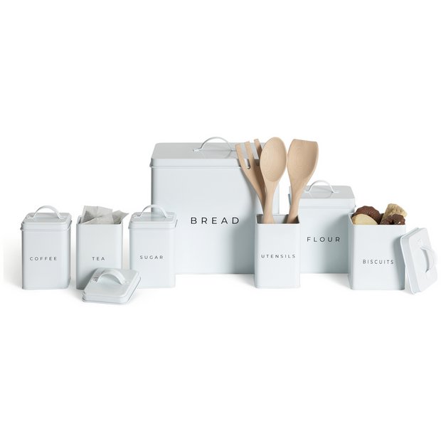 Habitat carbon steel storage set white 7 piece, UK version