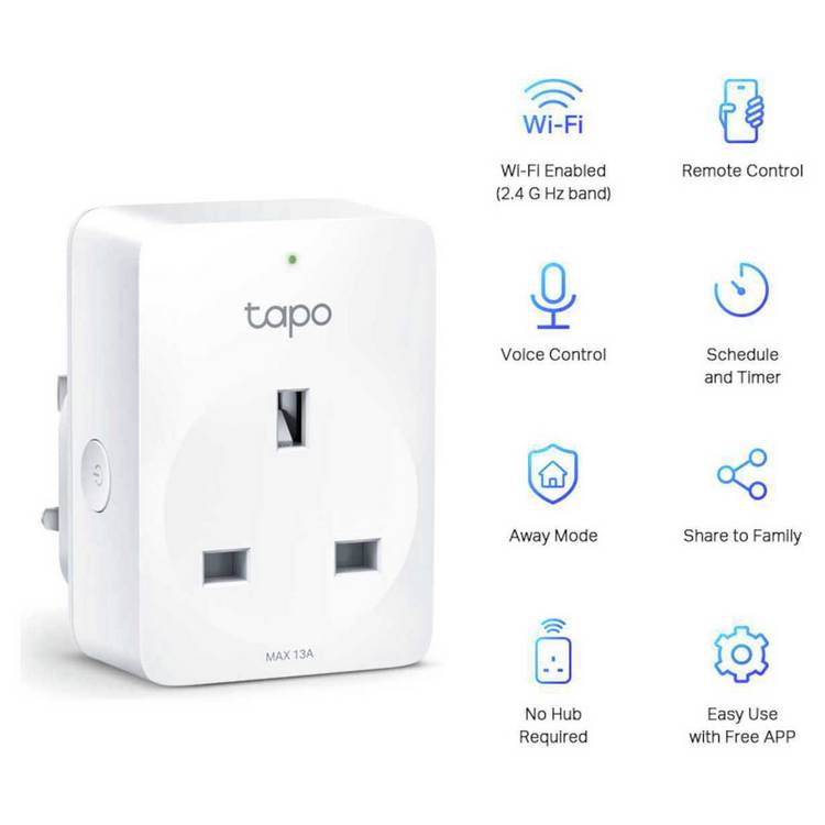 TP-Link Tapo P100 mini smart plug energy monitoring - British product