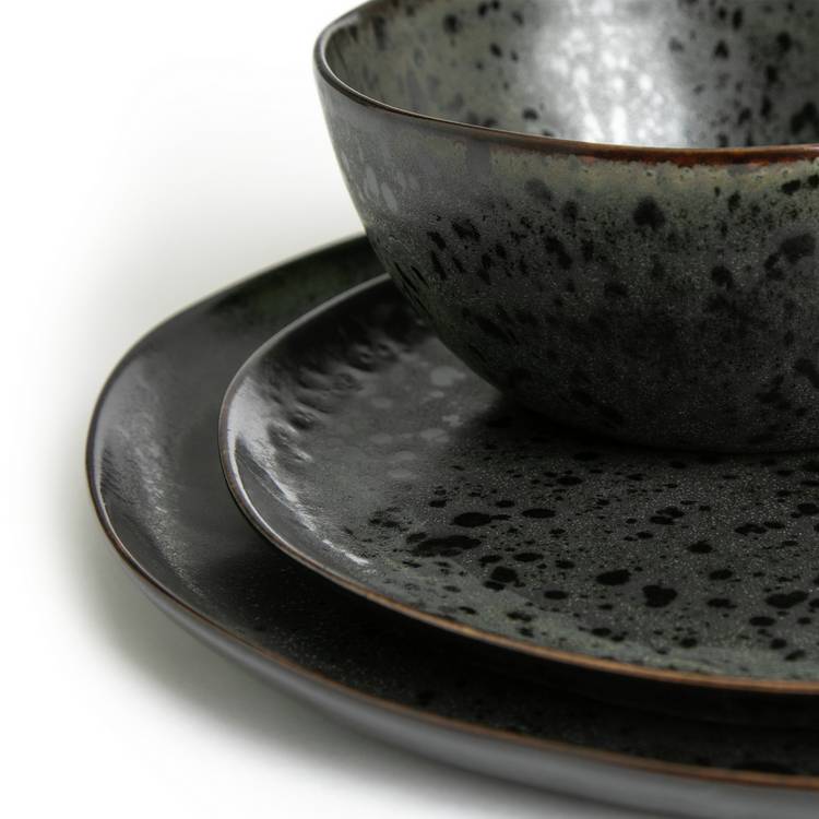 Habitat Preto dinner set 12-piece black - British product