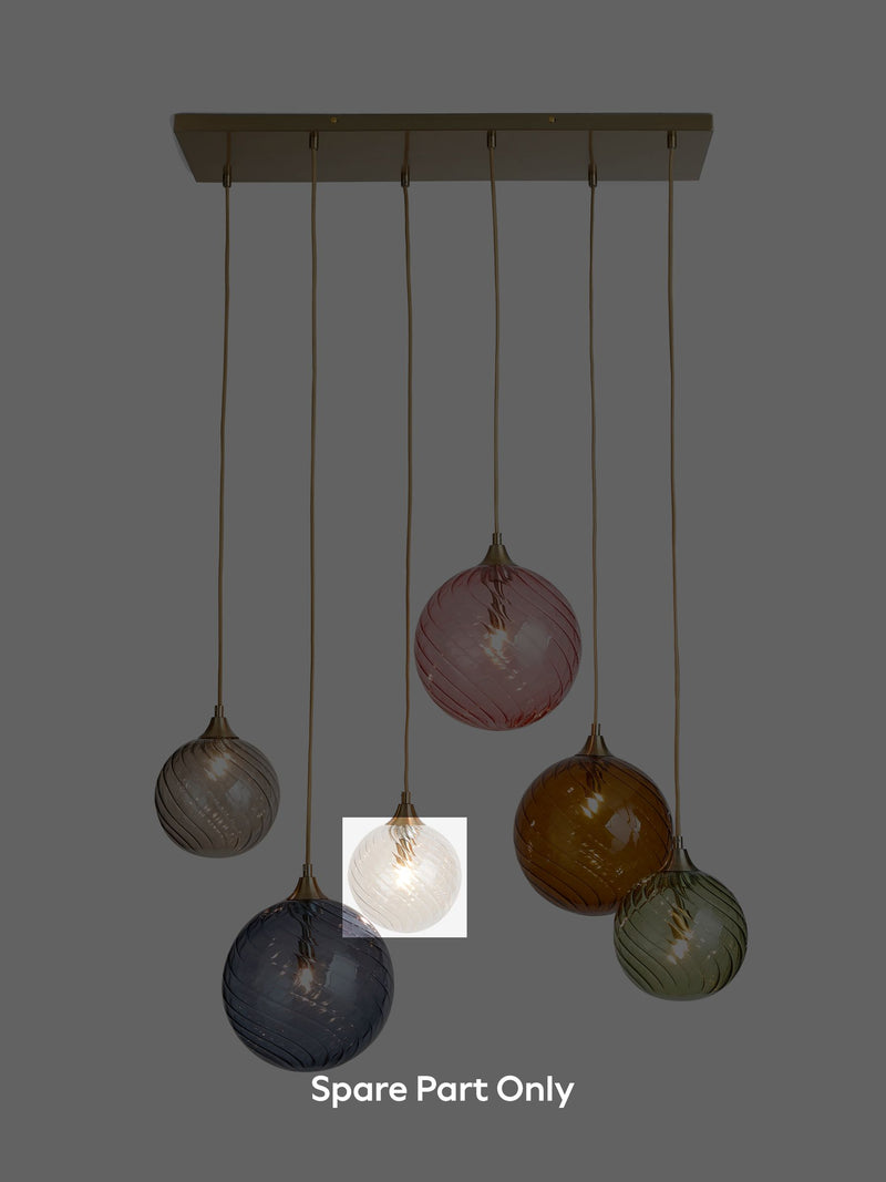 Freya small clear glass shade for pendant (British brand)