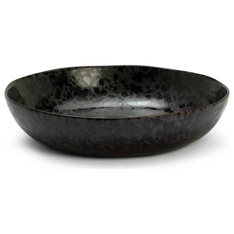 Habitat Preto black stoneware serving bowl - British product