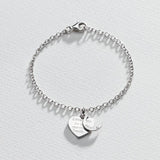 Moon & Back Mum charm bracelet with cubic zirconia (British brand)