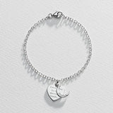 Moon & Back Mum charm bracelet with cubic zirconia (British brand)