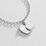 Moon & Back Mum charm bracelet with cubic zirconia (British brand)