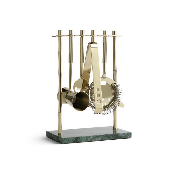 Habitat Japonica cocktail set with marble stand, imported from the UK