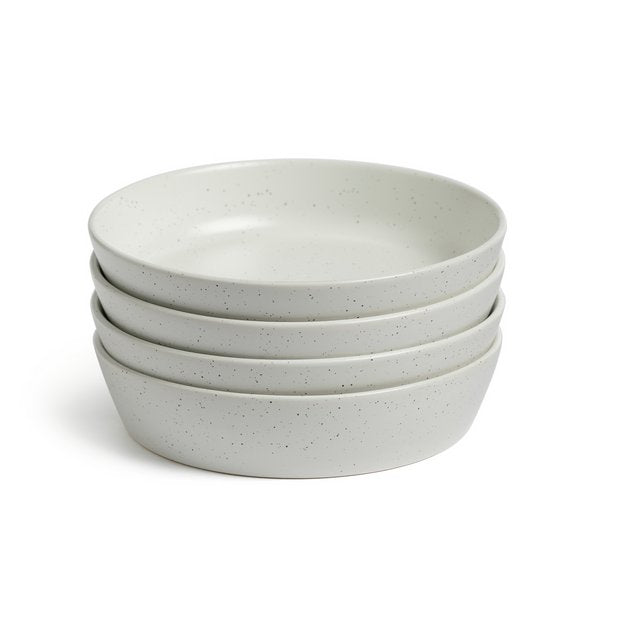 Habitat Addison white pasta bowls set of 4 - British product