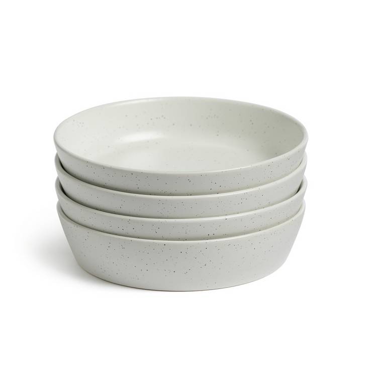 Habitat Addison white pasta bowls set of 4 - British product