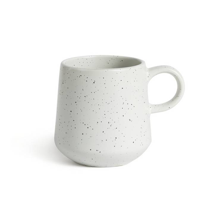 Habitat Addison set of 4 speckled stoneware mugs white (British brand)