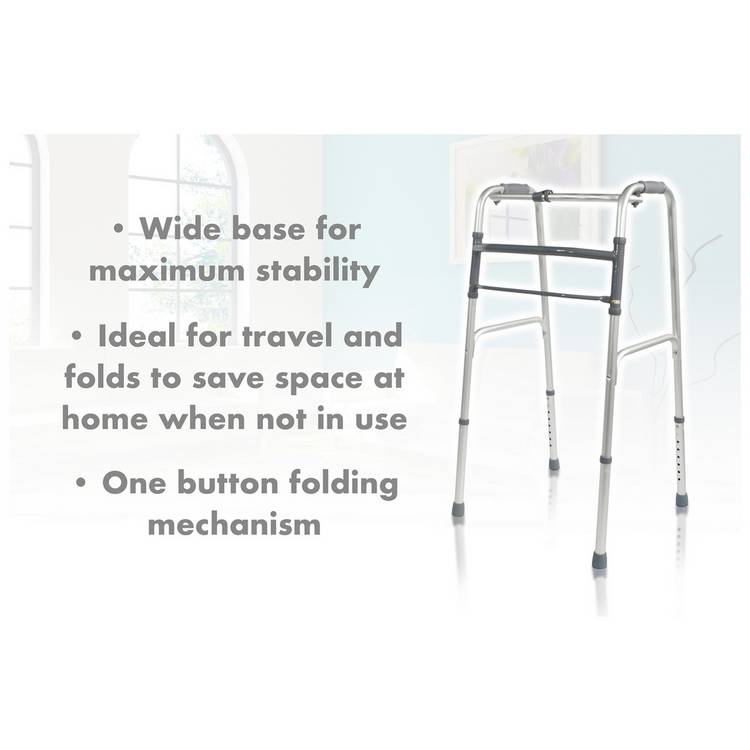 Aidapt aluminium folding walking frame adjustable height, imported from the UK