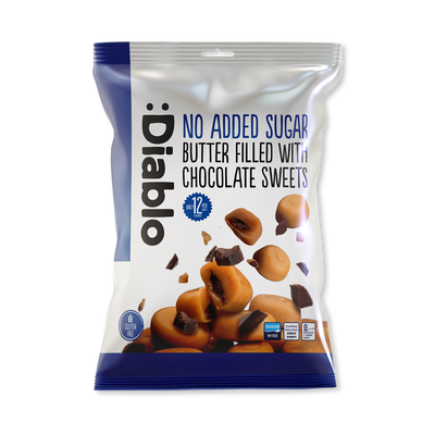Holland & Barrett Diablo No Added Sugar Butter Sweets Filled with Chocolate 75g- Buy online at McGrocer