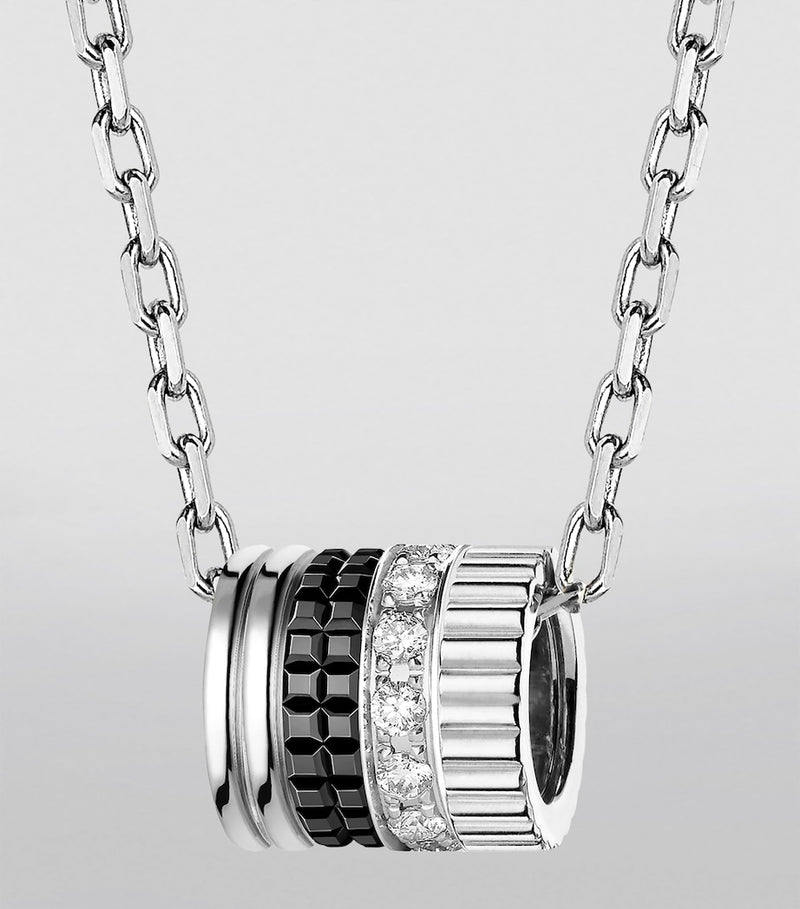 Boucheron Quatre Black Edition pendant necklace white gold black PVD diamonds (British brand)