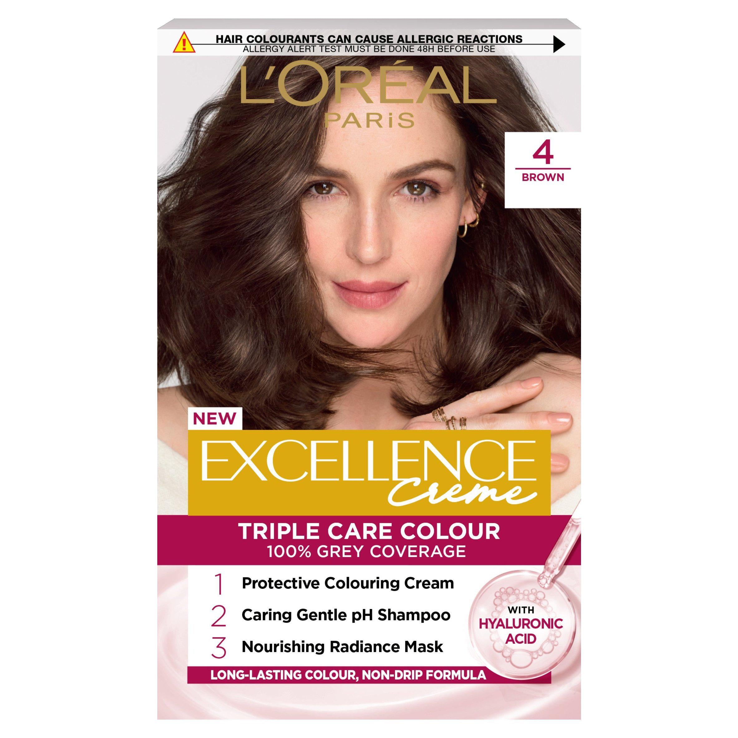 L'Oreal Paris Excellence Permanent Hair Dye Dark Brown 4 - McGrocer