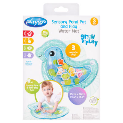 Playgro Sensory Pond Pat and Play Water Mat 55cm x 38cm, imported from the UK