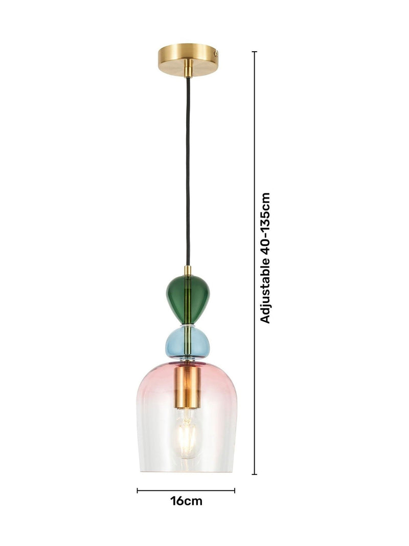 BHS brass Vietri glass pendant ceiling light, UK version