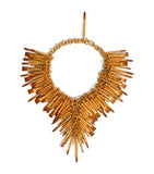 Schiaparelli brush necklace gold-plated brass chain - British product