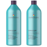 Duo de shampoings Pureology Strength Cure pour cheveux colorés, 1000 ml x 2