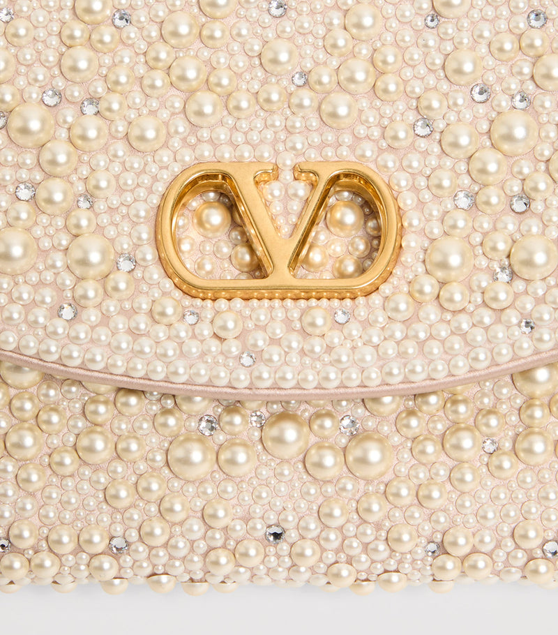 Valentino Garavani beaded vain soft shoulder bag, imported from the UK