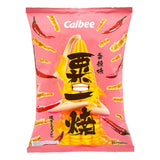 Calbee hot & spicy Grill-A-Corn snack, UK version