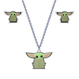 Disney Star Wars Baby Yoda pendant and studs set, UK version