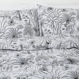 Habitat jungle cotton pillowcase pair white black (British brand)