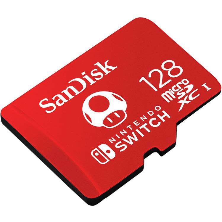 SanDisk 128GB microSD card for Nintendo Switch, imported from the UK
