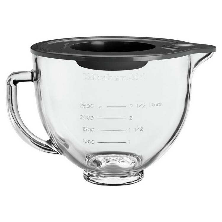 KitchenAid glass mixing bowl 4.7L with lid, imported from the UK