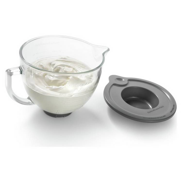 KitchenAid glass mixing bowl 4.7L with lid, imported from the UK