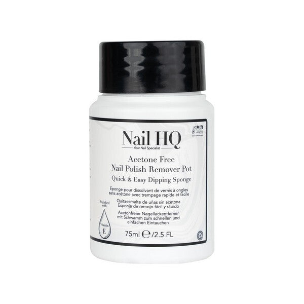 Nail HQ Acetone Free Remover Sponge 75ml , imported from the UK