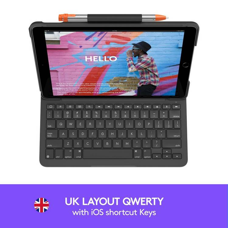 Logitech Slim Folio iPad keyboard case 7th gen - British product