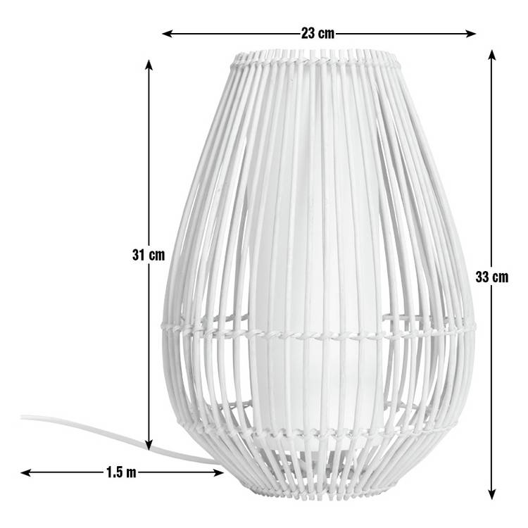 Argos Home natural rattan Sirit table lamp, imported from the UK